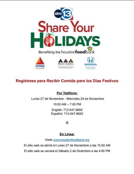Registrese para Recibir Comida